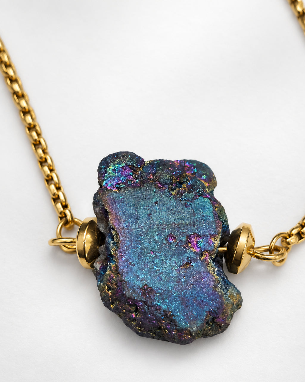 Raw Quartz Electro Slide Bracelet | Gold