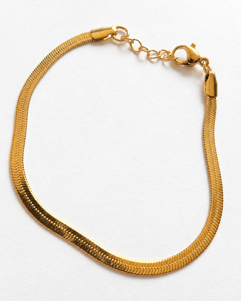 Dainty Herringbone Bracelet | Gold