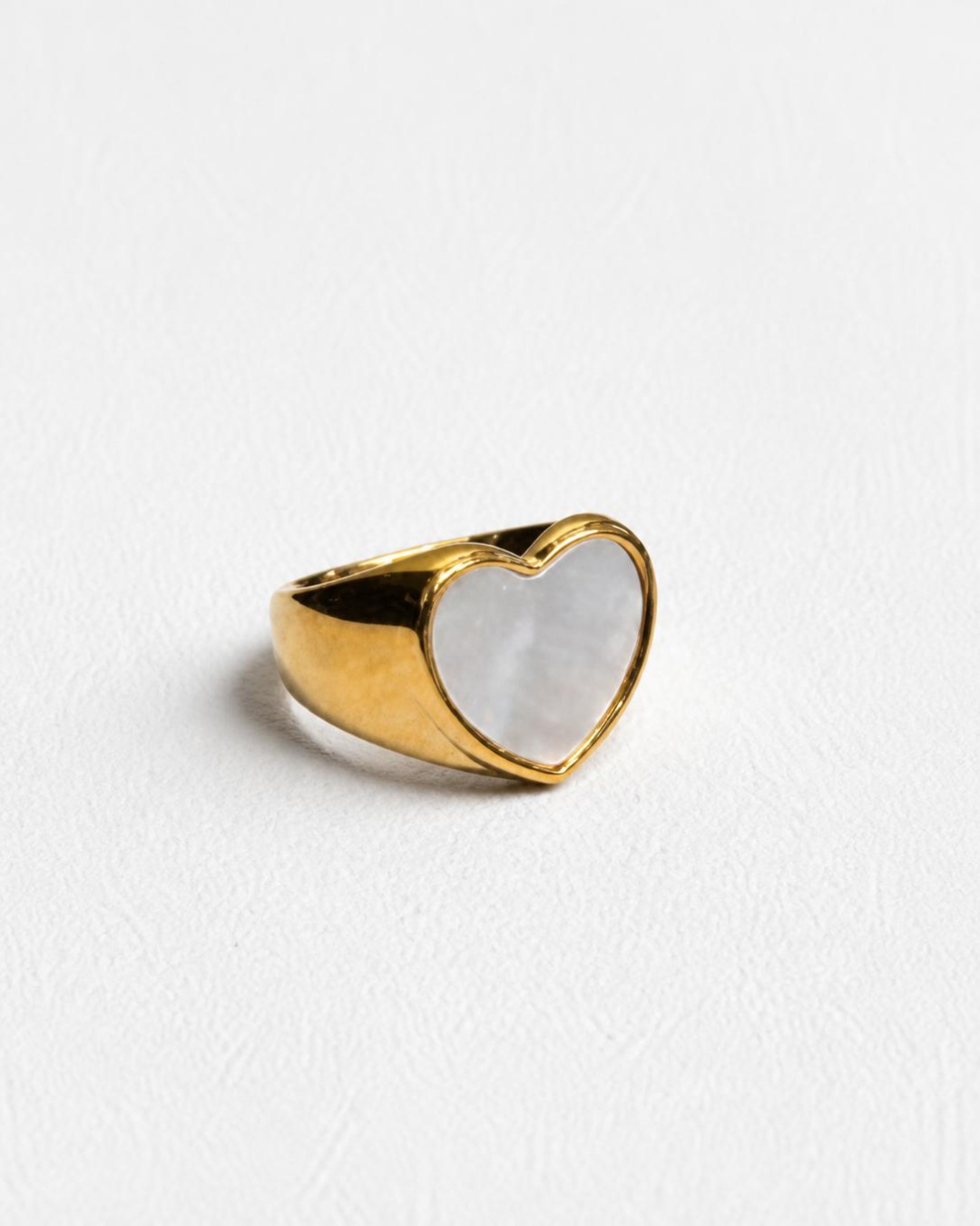 Mother of Pearl Heart Statement Ring | Gold