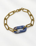 Sodalite Oval Link Bracelet | Gold