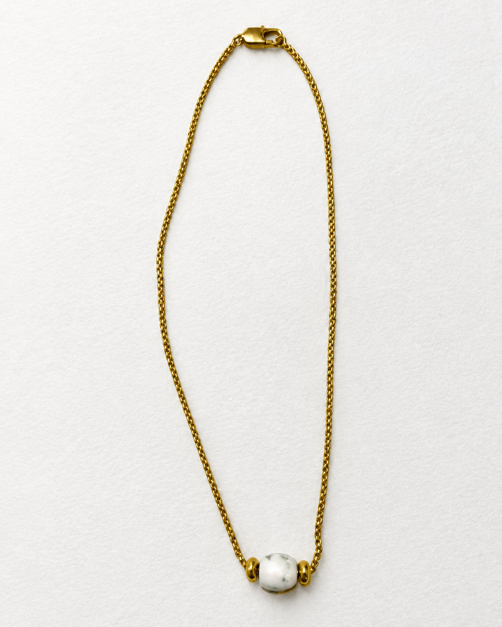Jadeite Boxchain Necklace | Gold