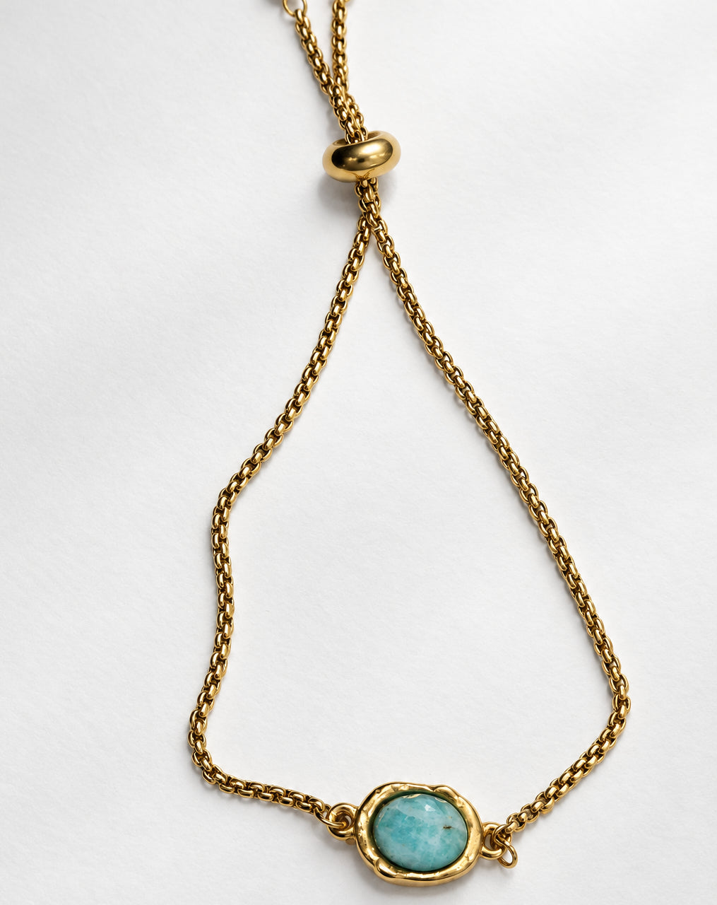 Pesona Oval Amazonite Slide Bracelet | Gold
