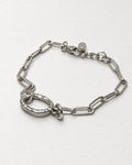 Textured Oval Plain Bracelet | Silver