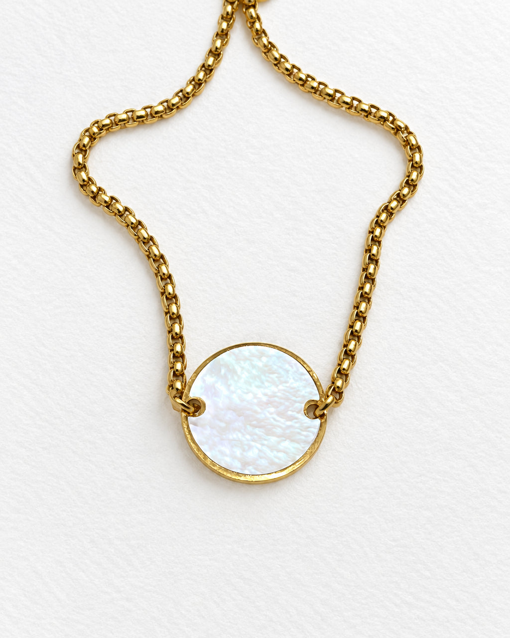 Mirror Mother of Pearl Slide Bracelet| Gold