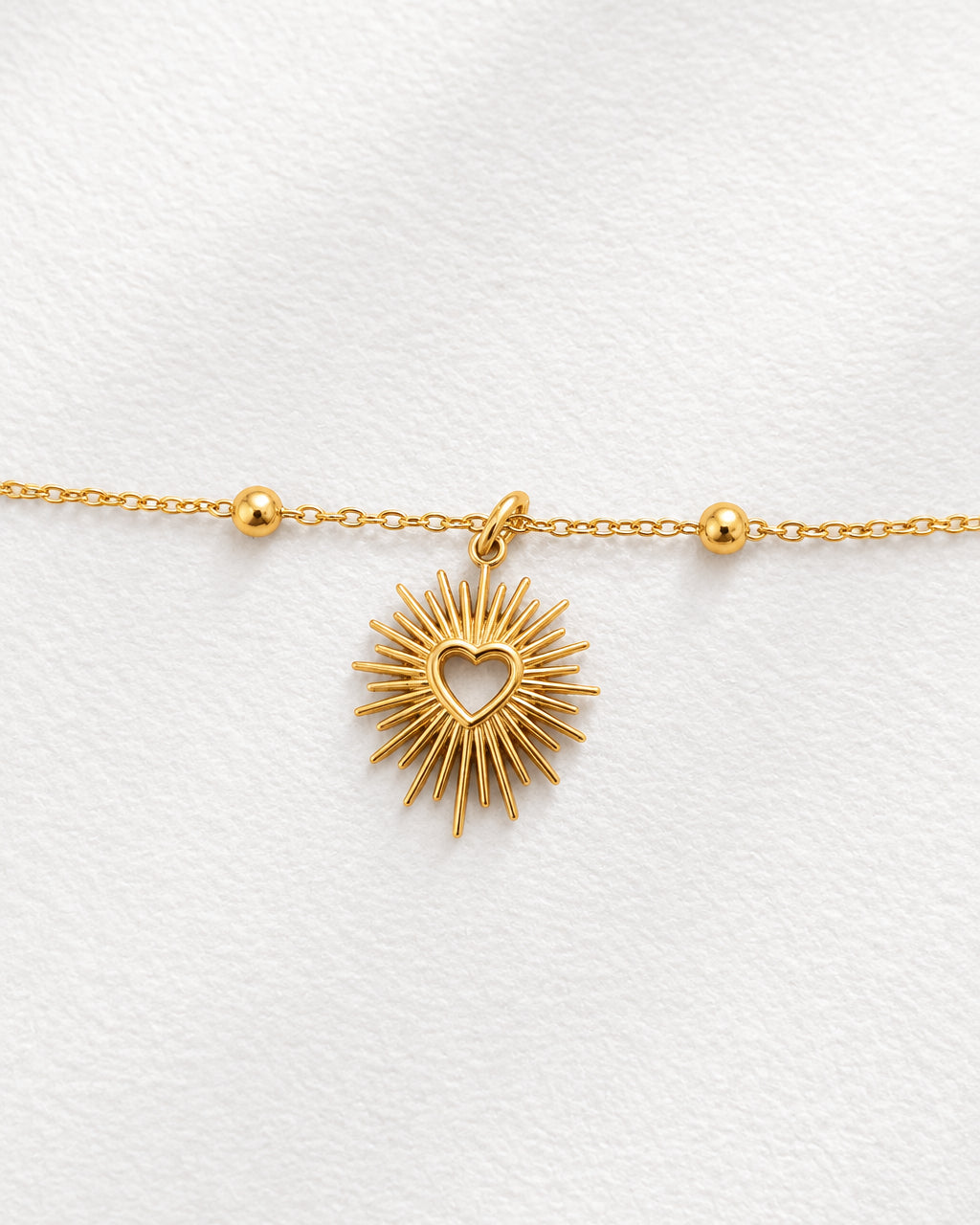 Sparkle Heart Necklace | Gold