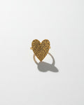 Textured Heart Adjustable Ring | Gold