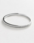 Lined Zircon Bangle | Silver