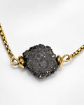 Raw Quartz Coffee Slide Bracelet | Gold