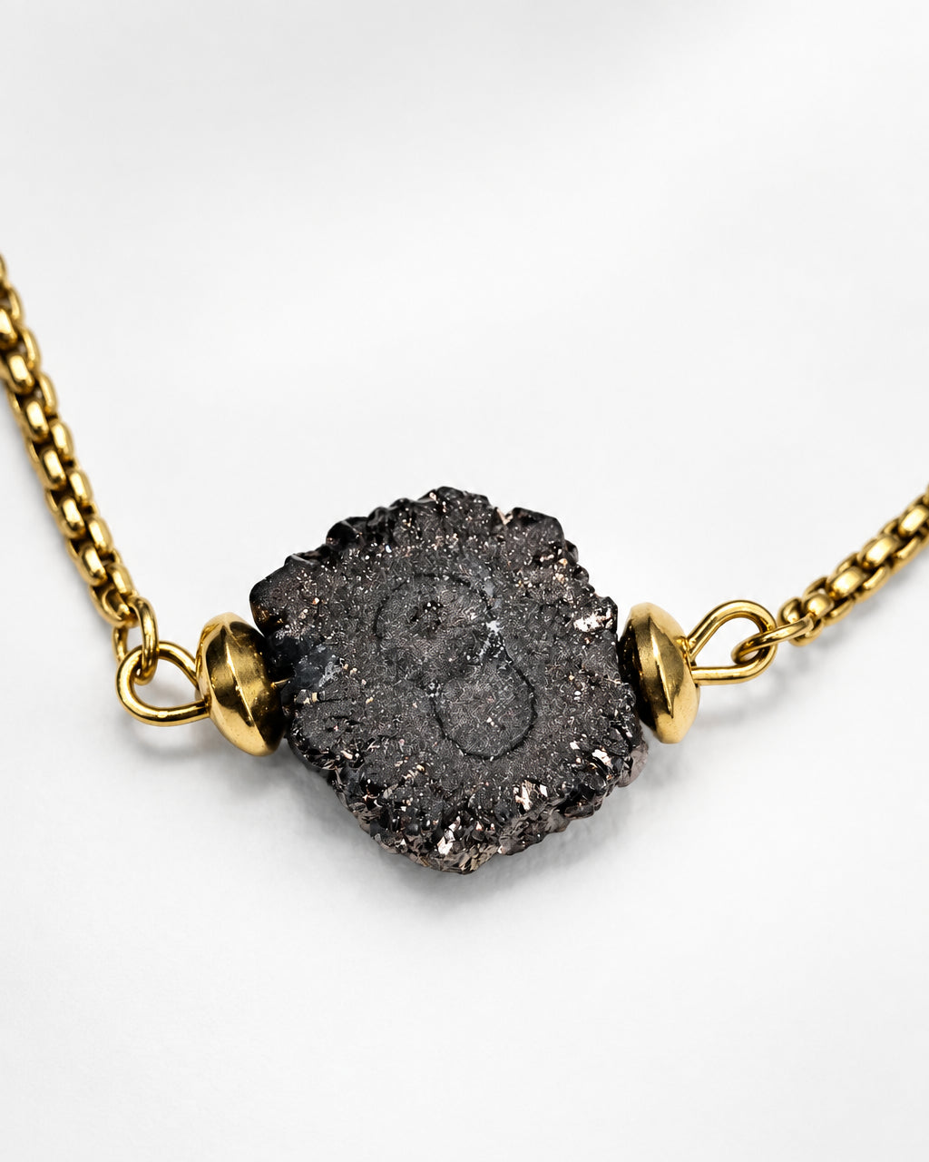 Raw Quartz Coffee Slide Bracelet | Gold