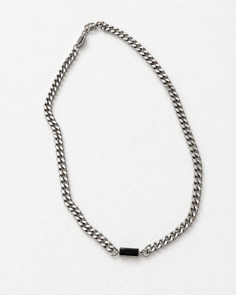 Obsidian Choker Necklace | Silver