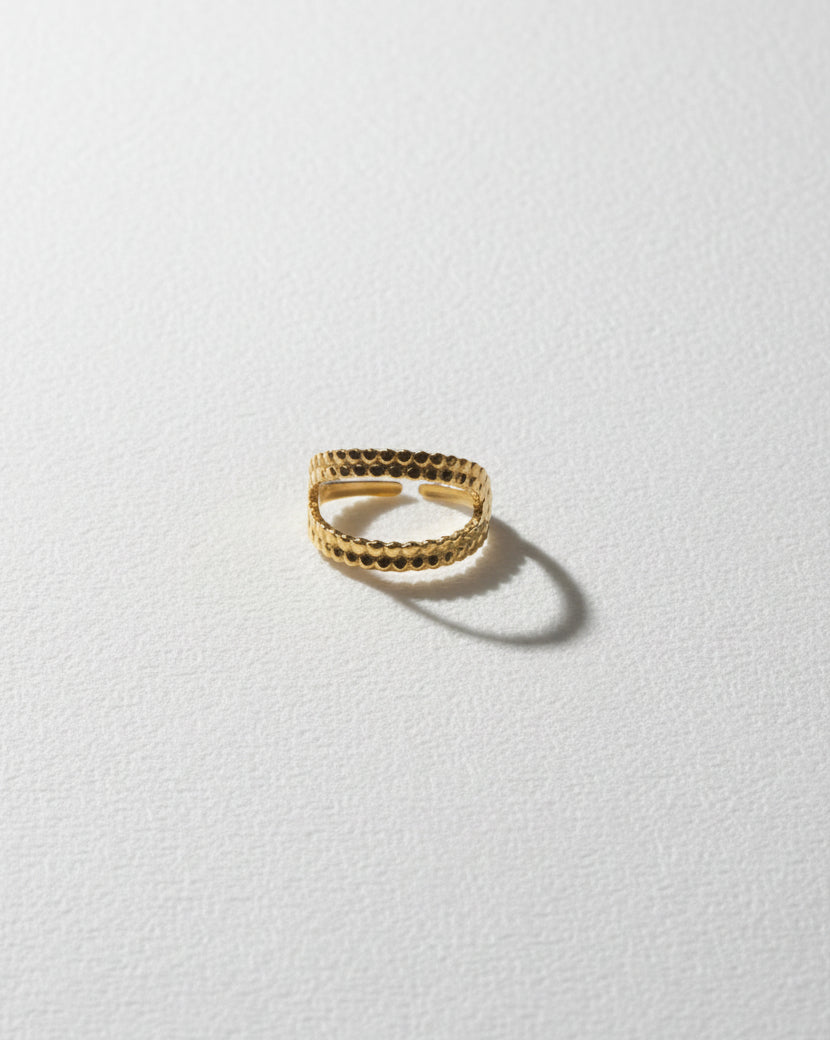 Dual Layer Adjustable Ring | Gold