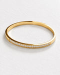 Lined Zircon Bangle | Gold