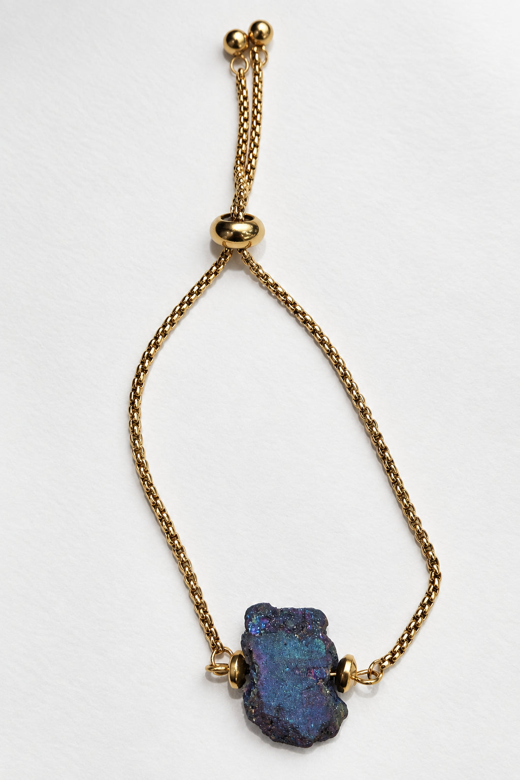 Raw Quartz Electro Slide Bracelet | Gold