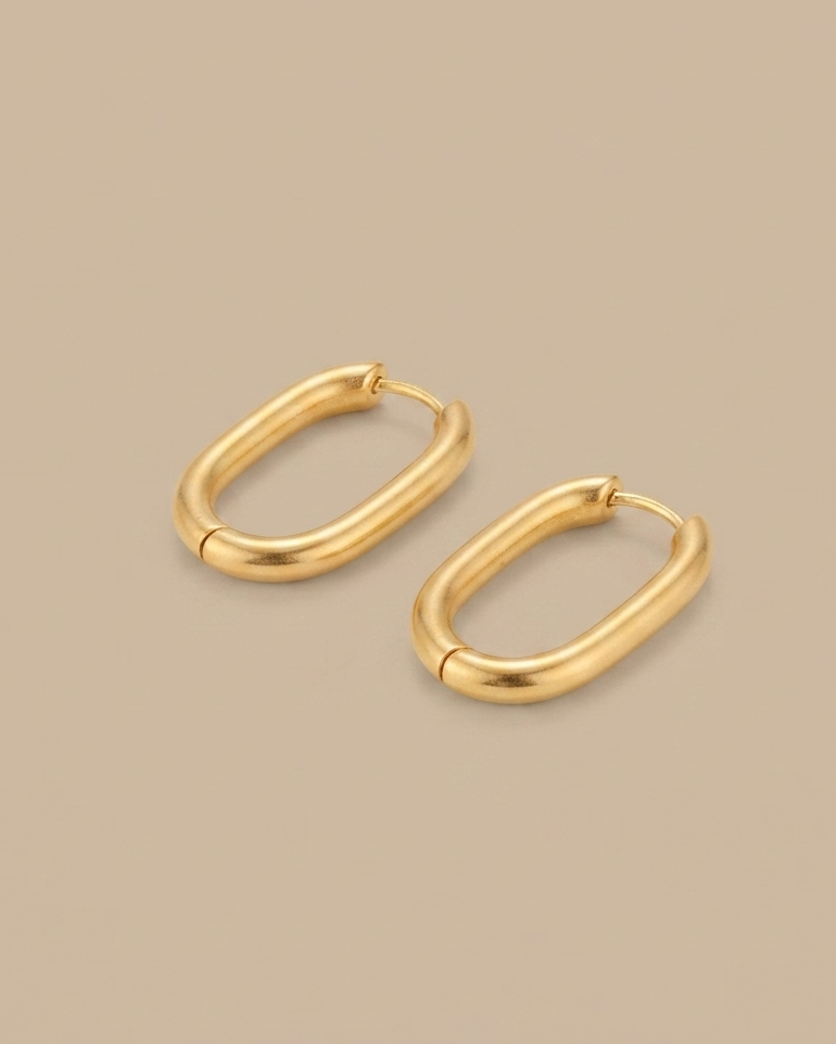 U Rectangle Hoop | Gold