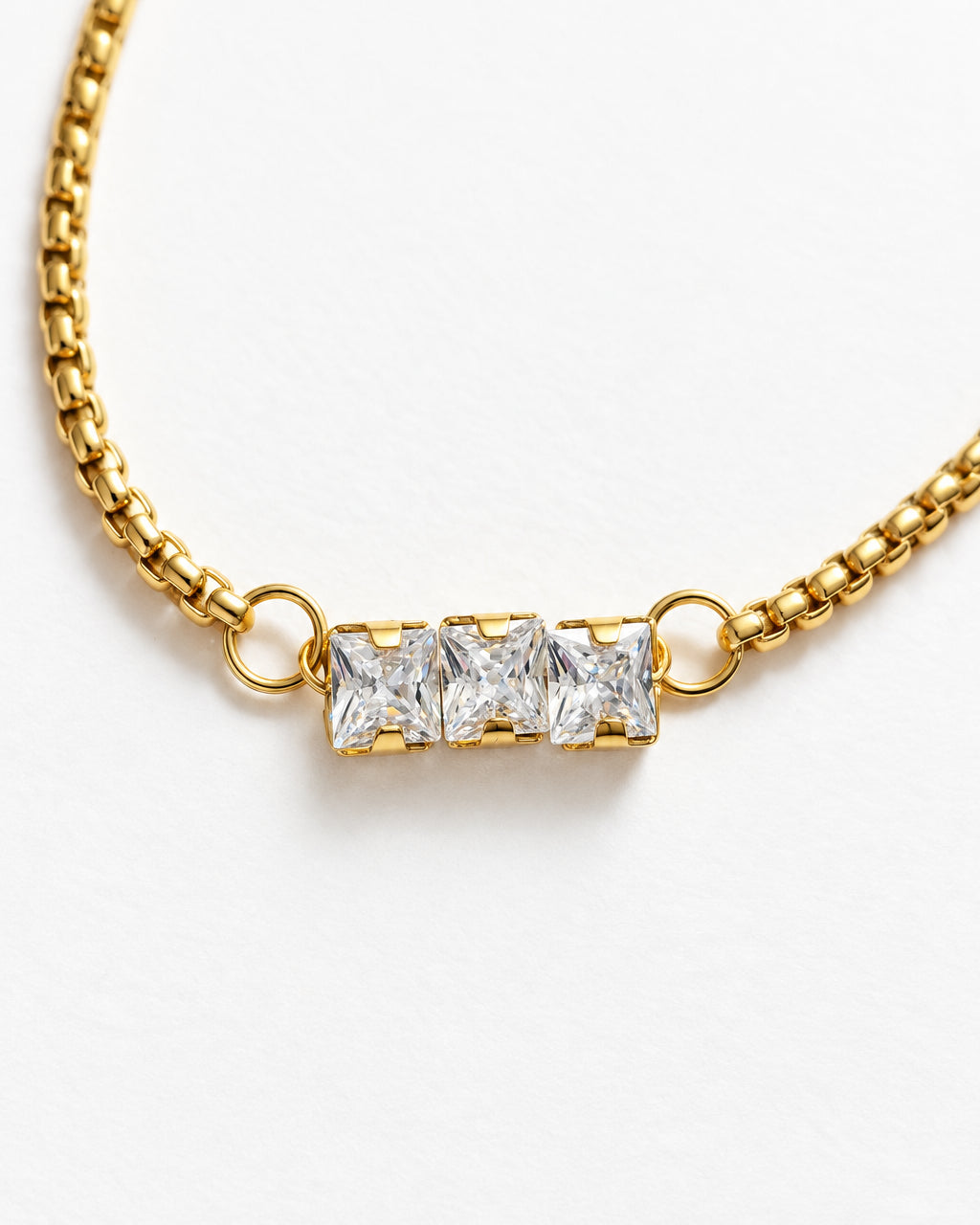 Embun Square Trio Slide Bracelet | Gold