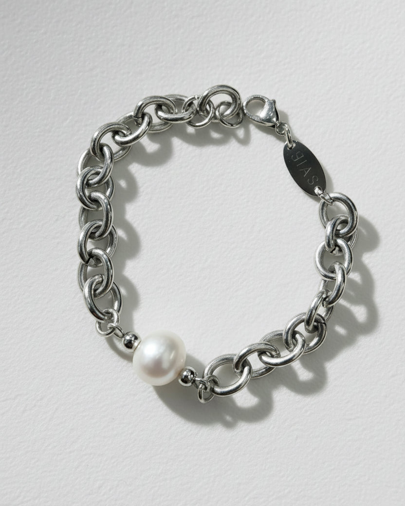 O Bracelet with Pearl Bracelet | Silver