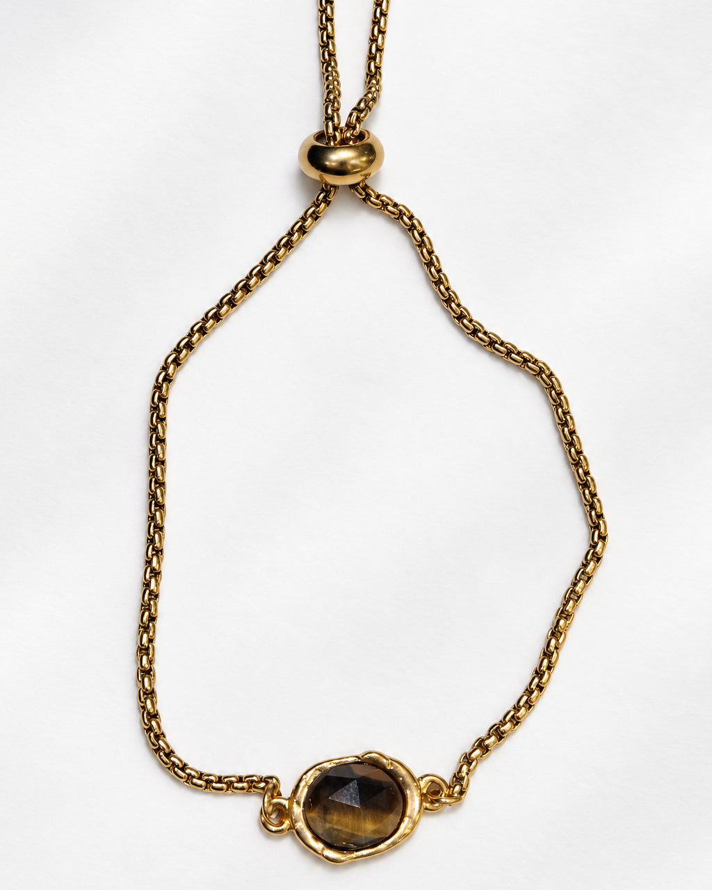 Pesona Oval Tiger Eye Slide Bracelet | Gold