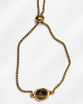 Pesona Oval Tiger Eye Slide Bracelet | Gold
