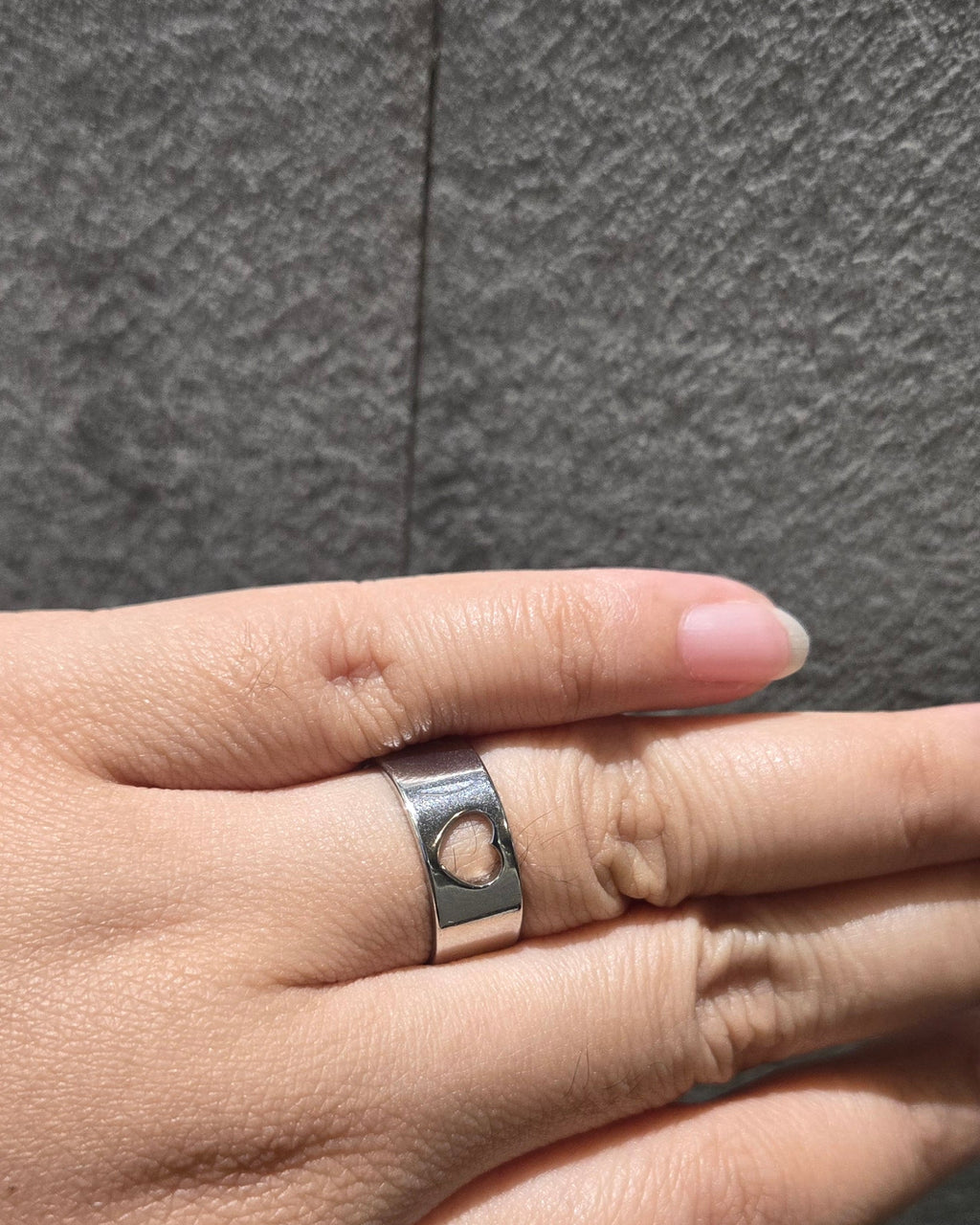 Heart Plain Adjustable Ring | Silver