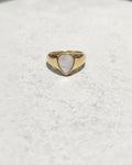 Mother of Pearl Teardrop Signet Ring | Gold