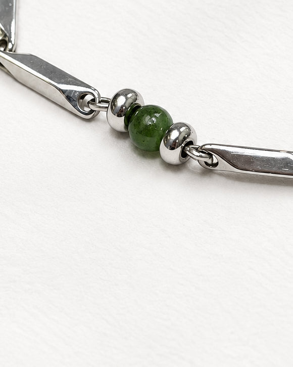 Jadeite Barlink Bracelet | Silver