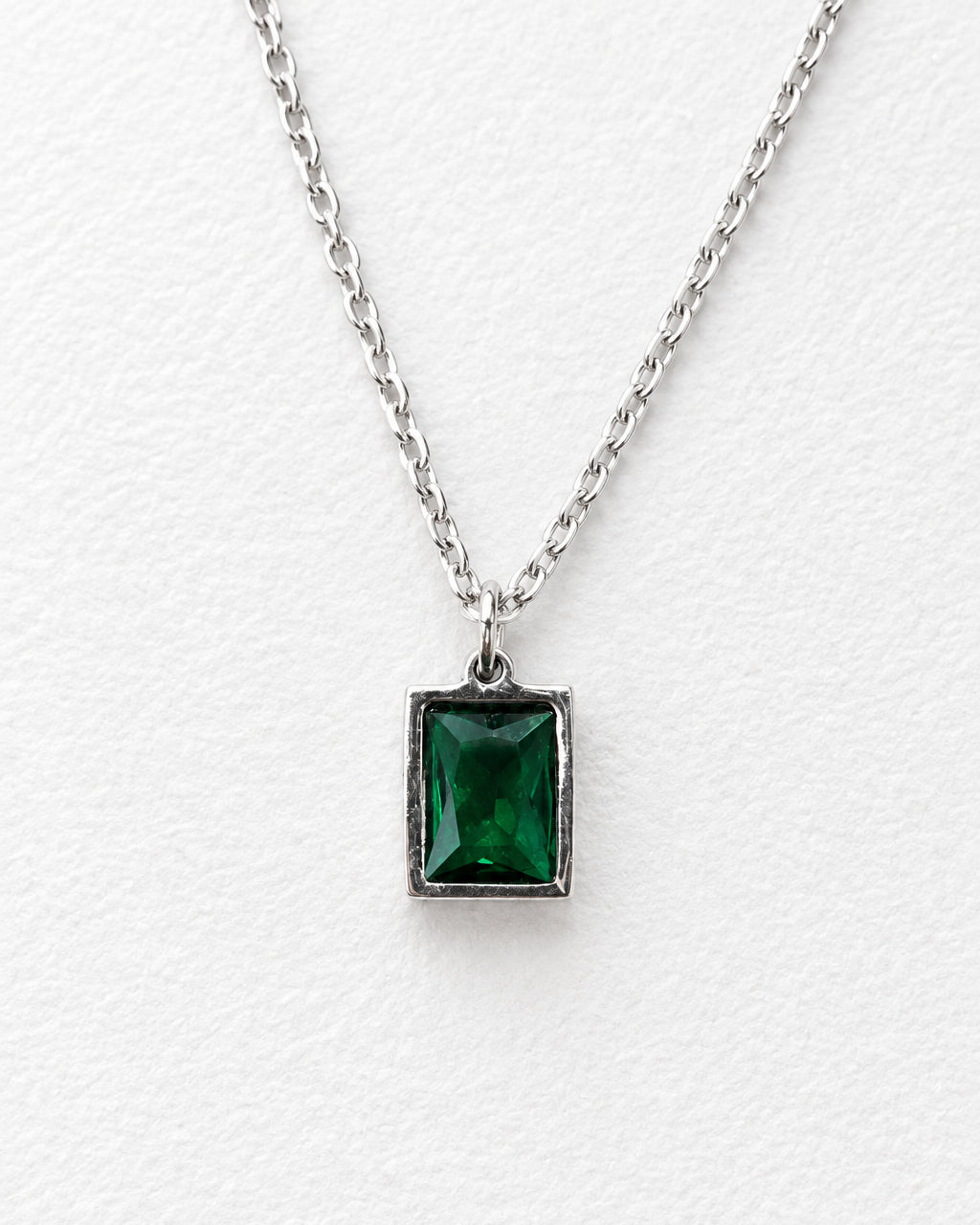 Embun Green Zircon Necklace | Silver