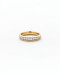 White Zircon Rounded Ring | Gold