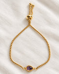 Dainty Zircon Purple Slide Bracelet | Gold