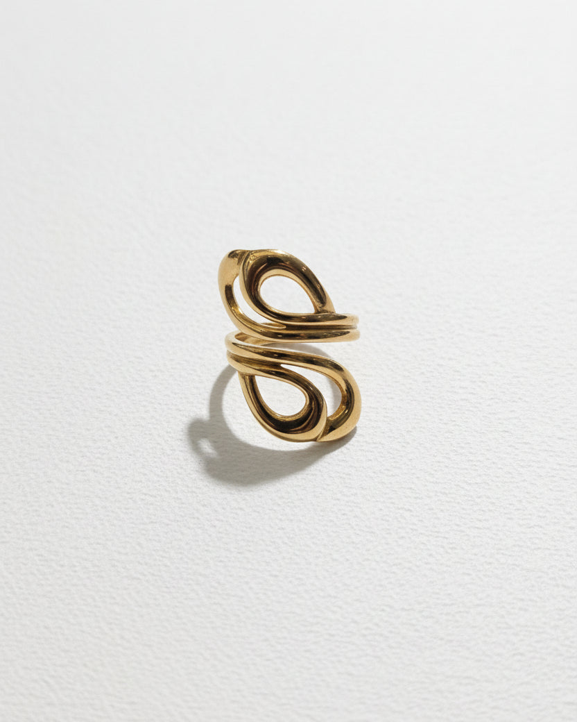 Spiral Ring Adjustable Ring | Gold