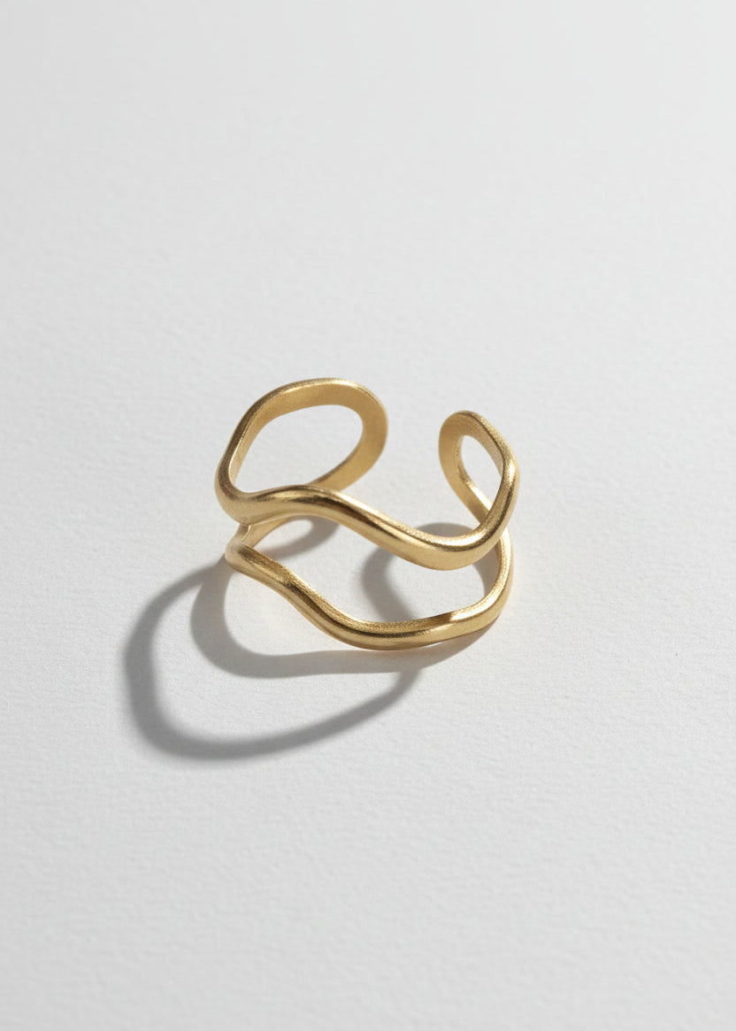 Dual Layer Adjustable Ring | Gold