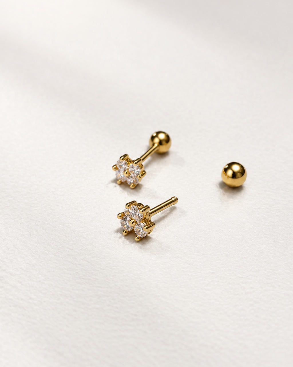 Flatback Flower Zircon | Gold