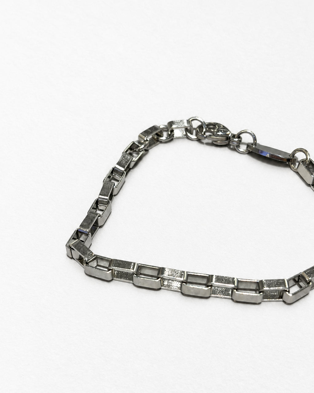 Plain Box Chain Bracelet | Silver