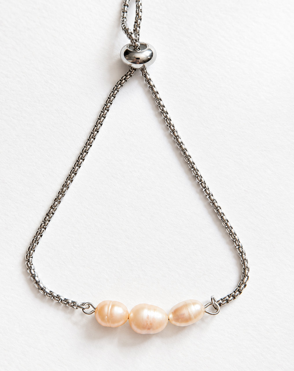 Triple Pearl Peach Bracelet | Gold