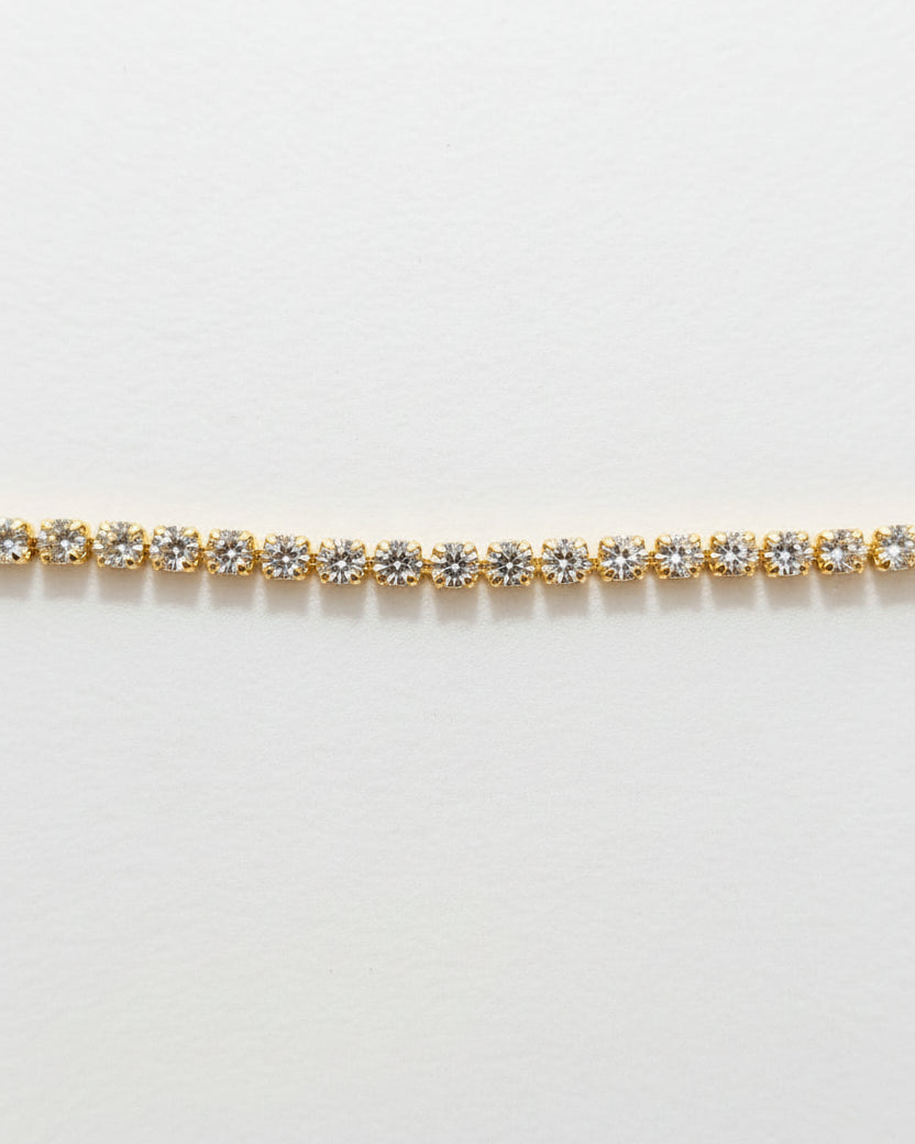 Dainty Embun White Diamante Bracelet | Gold