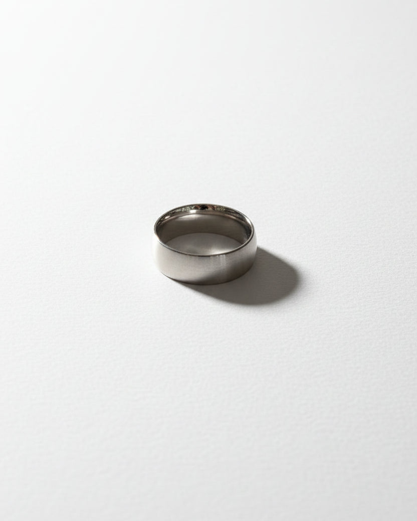 Matte Brushed Plain Ring | Silver