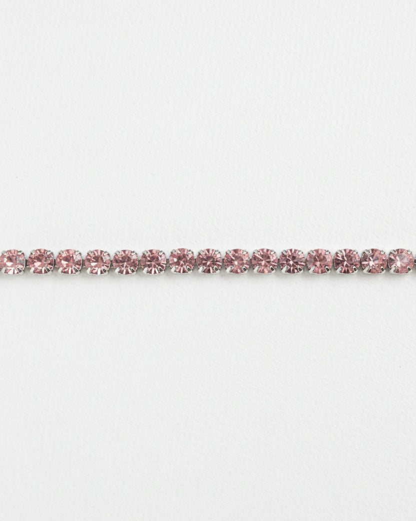 Embun Light Pink Diamante Bracelet | Silver
