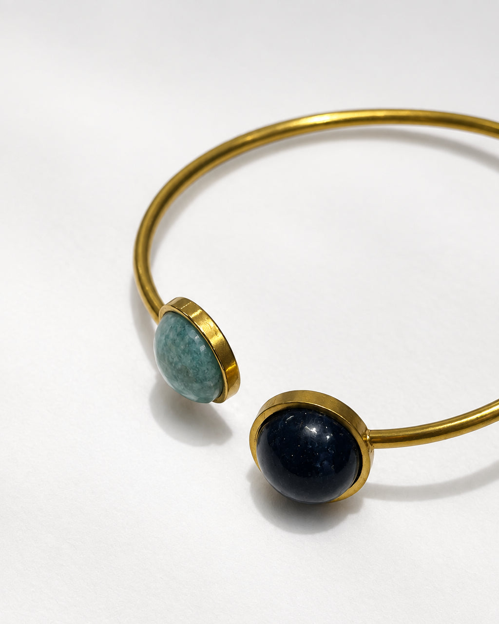 Pesona Cuff Bangle with Amazonite | Gold