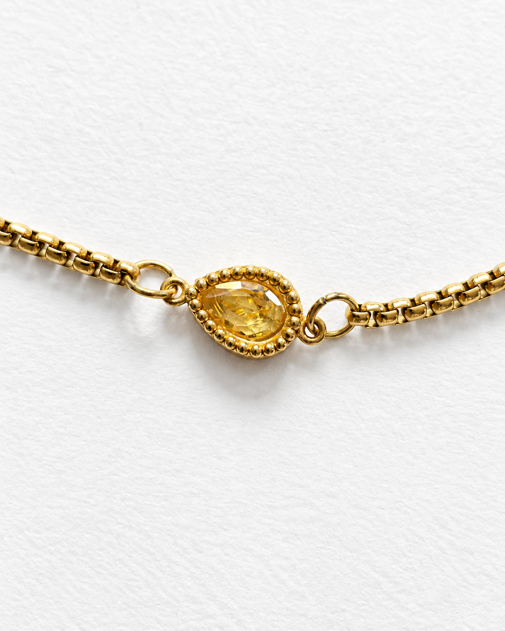 Dainty Zircon Yellow Slide Bracelet | Gold