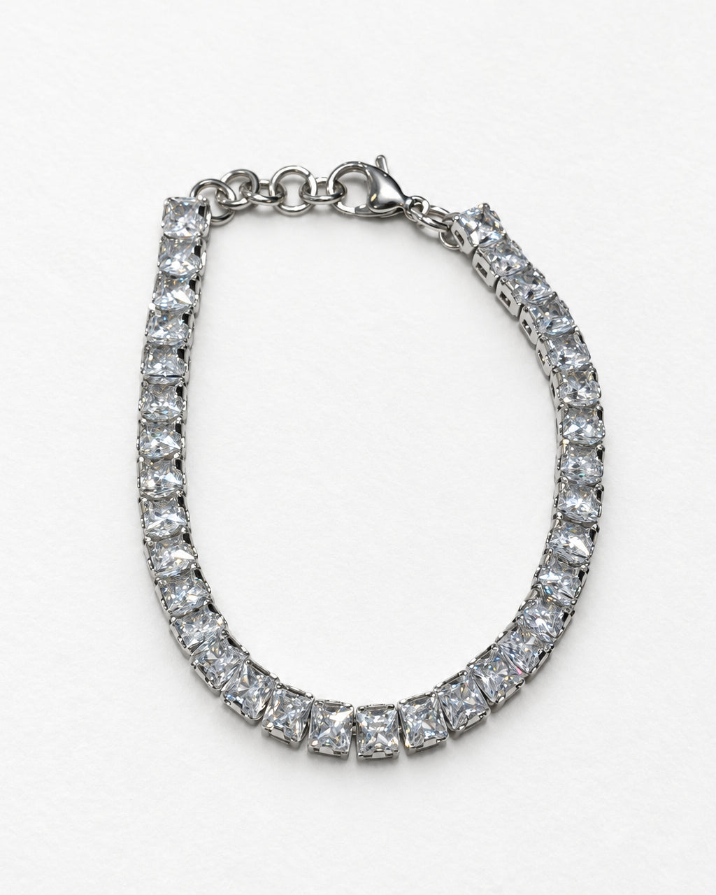 Luxe Embun Square Tennis Bracelet | Silver