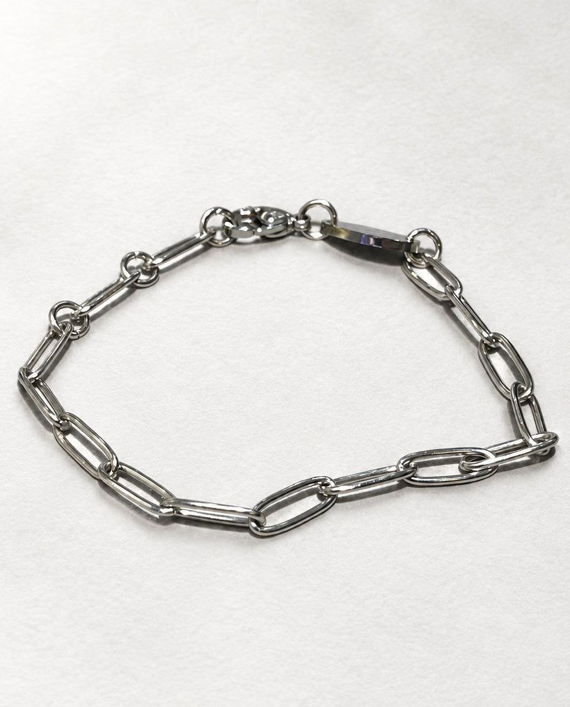 Thin Paperclip Bracelet | Silver