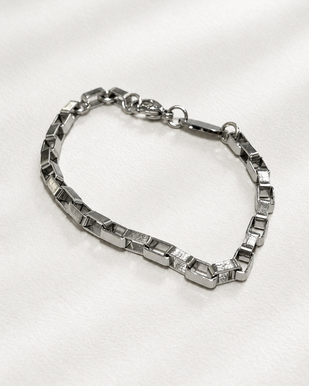 Plain Box Chain Bracelet | Silver