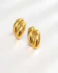 Dual Layer Stud Earring | Gold