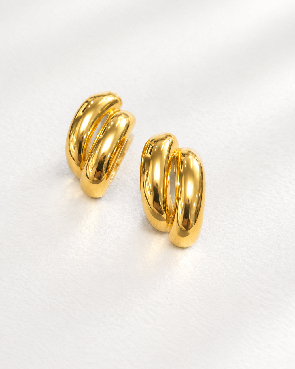 Dual Layer Stud Earring | Gold