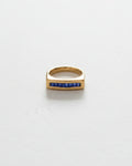 Blue Zircon Lined Ring | Gold