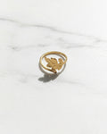 Spiral Leaf Adjustable Ring | Gold