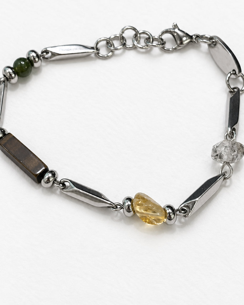 Multistone Barlink Bracelet| Silver