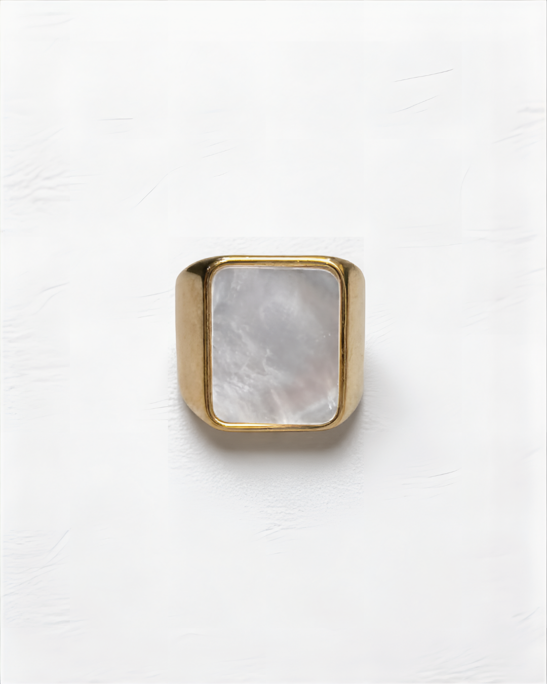 Mother of Pearl Rectangle Statement Ring | Gold