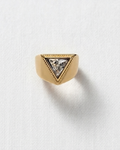 Triangle Zircon Ring | Gold