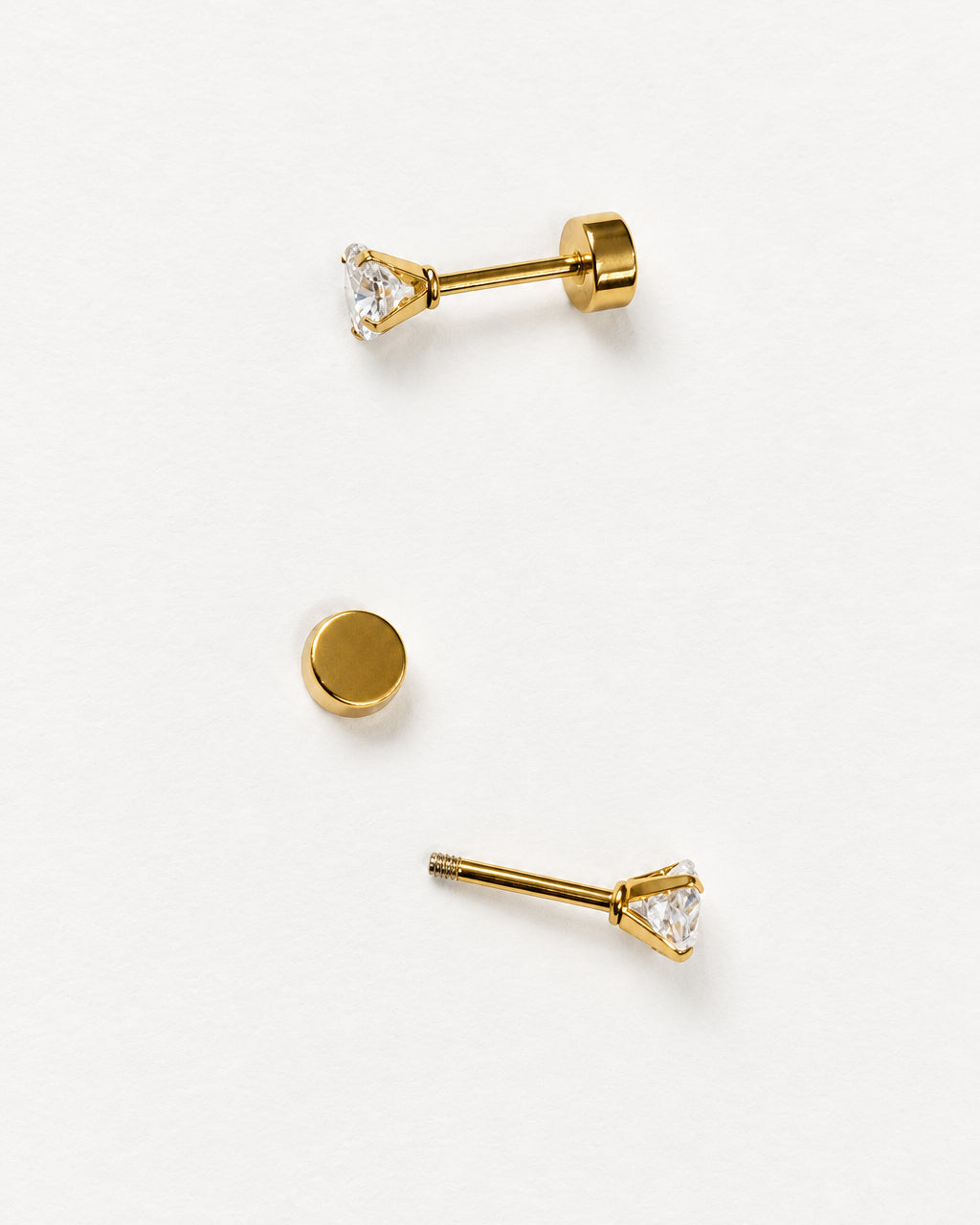 Clear Zircon Flatback | Gold