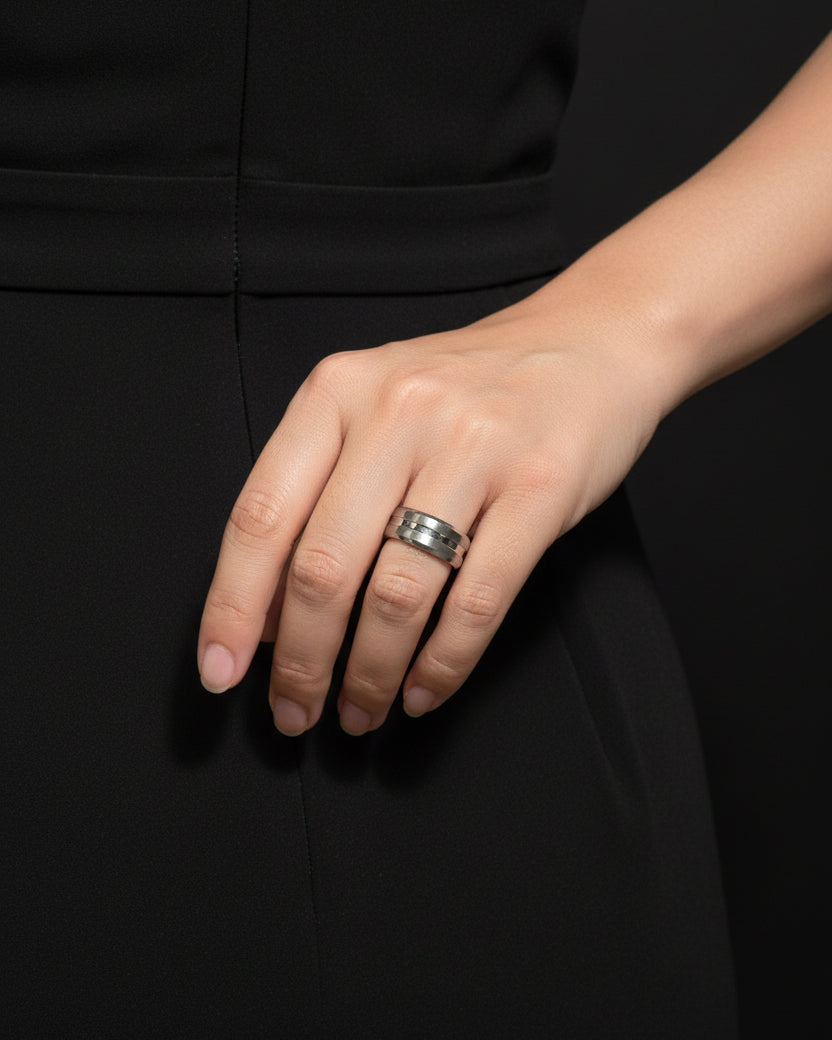 Textured Plain Ring | Silver